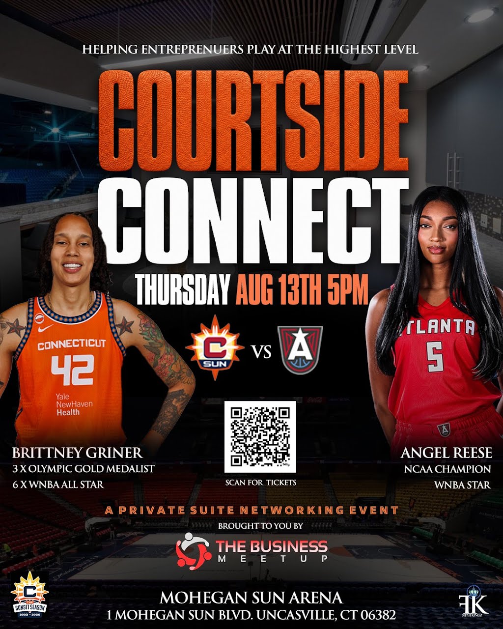 Courtside Connect at Mohegan Sun Arena — flyer